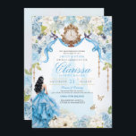 Convites Cinderela Dourada e azul clara Princesa Doce 16<br><div class="desc">Um sonho de conto de fadas tornou-se realidade. Seu dia especial merece um design de convite muito especial. Dei tanto tempo e me importo em projetar este convite e estou APAIXONADO. Espero que você também esteja! Este convite à Cinderela apresenta tantos toques de luxo perfeitos para a sua bola real....</div>