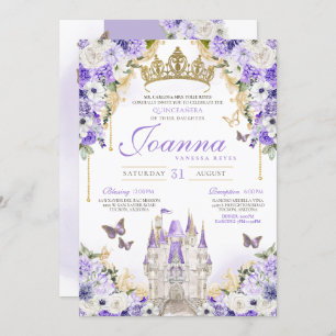Convites Cinderela Lavanda Purple Princess Quinceanera
