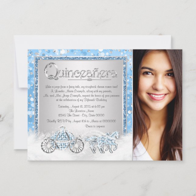 Convites Cinderela Princesa Quinceanera (Frente)