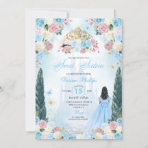 Cinderela Rosa e Azul Princesa Fairytale Sweet 16