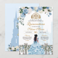 Cinderela Rosas Azul e Princesa Dourada Quinceañer
