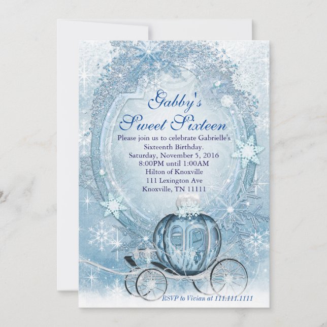 Convites Cinderella Invitation, Cinderella Sweet Dezesseis (Frente)