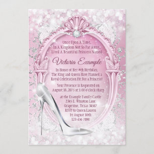 Convites Cinderella Sapatilha de Vidro Quinceanera