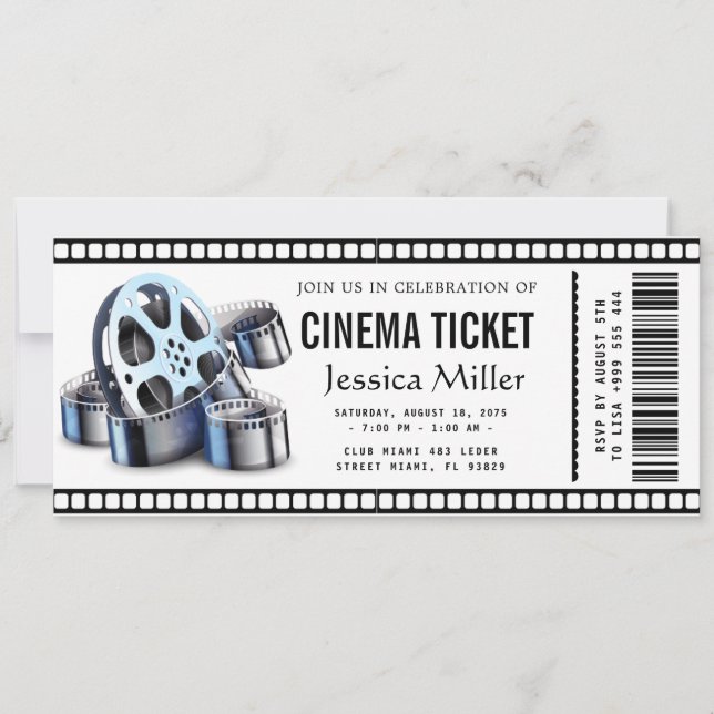 Convites cinema ticket Invitation (Frente)