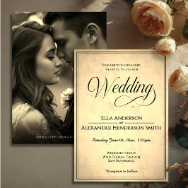 Convites Cinematic Photo Vintage Wedding Invitation 