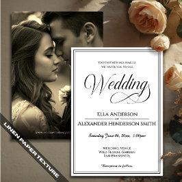 Convites Cinematic Photo Vintage Wedding Invitation