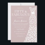 Convites Cinquenta e fabulosa! Dusty Pink e White 50th Birt<br><div class="desc">Cinquenta e fabulosa! Dusty Pink & White 50th Birthday Invitation Ver coleção correspondente em Niche e Nest Store</div>