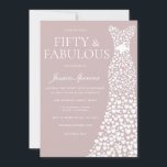 Convites Cinquenta e fabulosa! Dusty Pink e White 50th Birt<br><div class="desc">Cinquenta e fabulosa! Dusty Pink & White 50th Birthday Invitation Ver coleção correspondente em Niche e Nest Store</div>