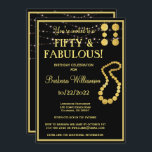 Convites Cinquenta e fabulosa Festa de aniversário Dourada<br><div class="desc">Elegante e encantador 50 e convite de aniversário fabuloso. Ele apresenta algumas joias divertidas como o toque adicionado e há muito a ser personalizado para se adequar ao seu próprio evento. Qualquer pergunta sobre design, envie um e-mail para charmdesignstudio@rcn.com e ficaremos felizes em ajudar. Há muitos itens de partido que...</div>