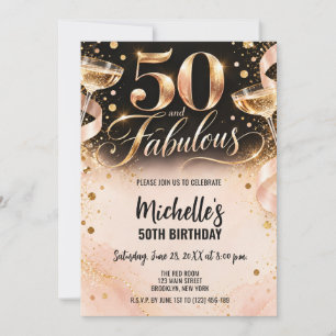 Convites Cinquenta e Fabuloso Aniversário de 50 anos