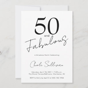 Convites Cinquenta e Fabuloso Aniversário de 50 anos