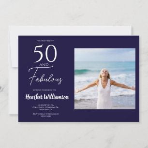 Convites Cinquenta e Fabuloso Foto 50º Aniversário Invi