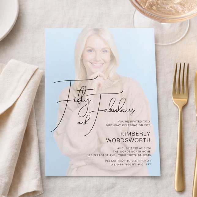 Convites Cinquenta e Fabuloso Foto Aniversário de 50 anos (Criador carregado)