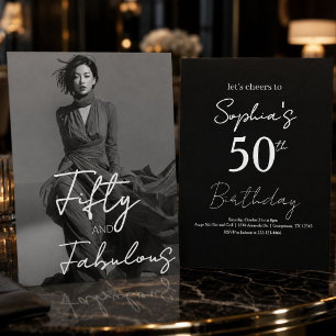 Convites Cinquenta e Fabuloso Foto Aniversário de 50 anos P