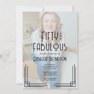 Convites Cinquenta e Fabuloso Foto Art Déco 50º Aniversário