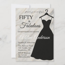 Convites Cinquenta e Fabuloso Mármore Preto e Branco 50º An