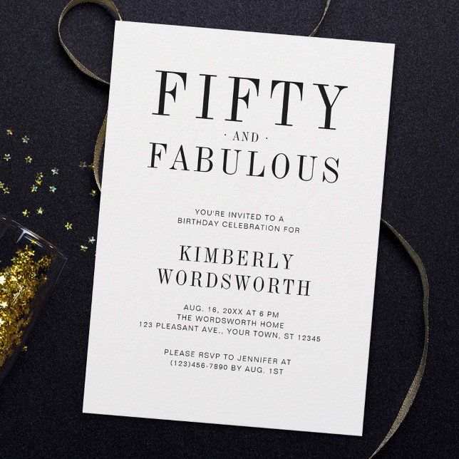 Convites Cinquenta e Fabuloso Mínimo Aniversário de 50 Anos (Criador carregado)