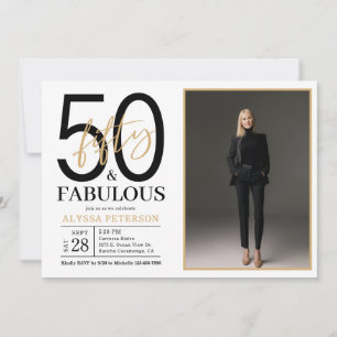 Convites Cinquenta e Fabuloso Roteiro Foto Aniversário de 5
