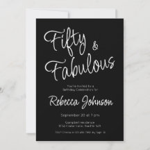 Cinquenta e Fabuloso Script Preto Aniversário de 5