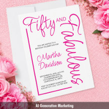 Cinquenta e Fabuloso Script Rosa Aniversário de 50