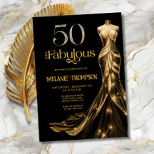 Cinquenta e Fabuloso Vestido Dourado Preto Anivers