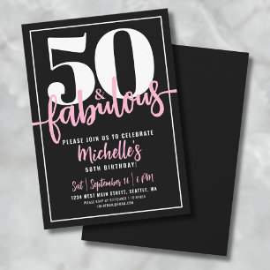 Convites Cinquenta e Fantástico Festa Moderna de 50 Anos de