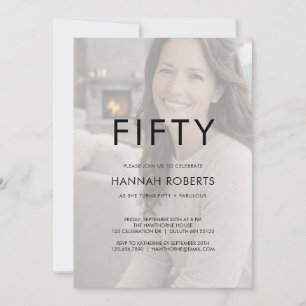 Convites Cinquenta e Fantástico Foto Aniversário de 50 anos