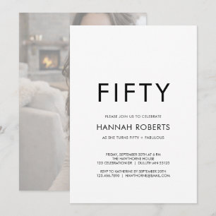 Convites Cinquenta e Fantástico Foto Aniversário de 50 anos