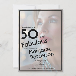 Convites Cinquenta e Fantástico Foto Aniversário de 50 anos