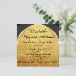 Convites Cinquenta e poucos anos Dourados e fabulosos