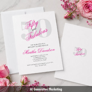 Convites Cinquenta & Fabuloso Celebração Pink Glam