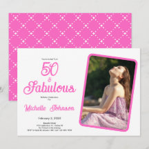 Cinquenta & Fabuloso Preto Rosa Aniversário de 50 