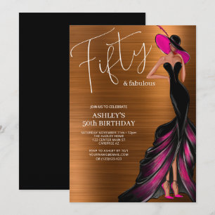 Convites Cinquenta Fantástico Vestido Elegante 50º Aniversá