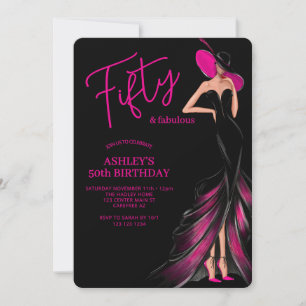Convites Cinquenta Fantásticos Vestidos Rosa 50º Aniversári