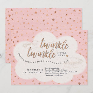 Convites Cintilação da cintilação pouco aniversário da
