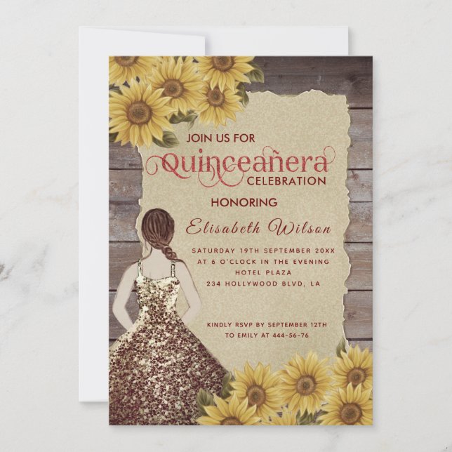 Convites Cinto Cinto Cinto-ñera: papel rasgado (Frente)