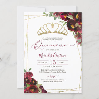 Convites Cinturão Vermelho Dourado Aquañera Floral