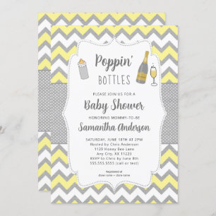 Convites Cinza amarela das garrafas de preenchimento