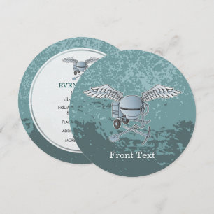 Convites Cinza azul de misturador de betão