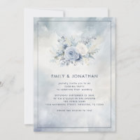 Cinza Azul Floral Vestido de Casamento por Água No