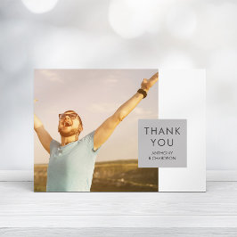 Convites Cinza Block | Formando de fotos Obrigado