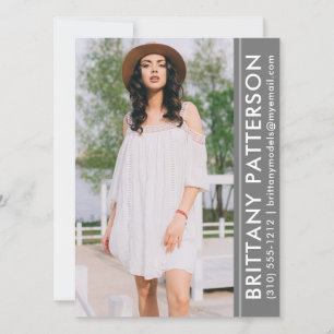 Convites Cinza da placa modelo Ator Photo Pro Comp