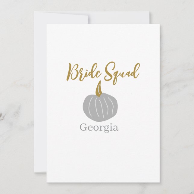 Convites Cinza de abóbora de ouro queda de esquadra moderna (Frente)