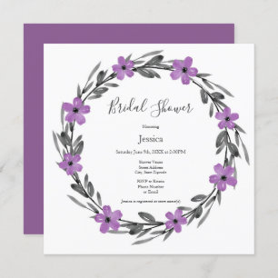 Convites Cinza de ameixa Negra