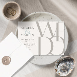 Convites Cinza de Dove Minimalista Robin Azul