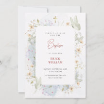 Cinza de flores silvestres brancas aquarela batism