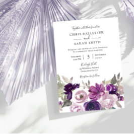 Convites Cinza de inverno: Casamento Floral com Lavanda Rox