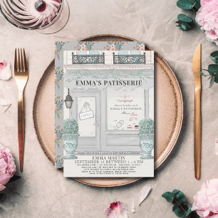 Convites Cinza de Patisserie da Bakery Francesa, Chá de fr