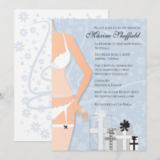 Convites Cinza de Platina com Chá de panela de Lingerie de