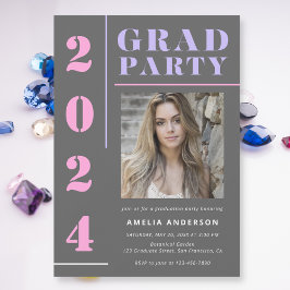 Convites Cinza de Tipografia Moderna em negrito Foto da Fes